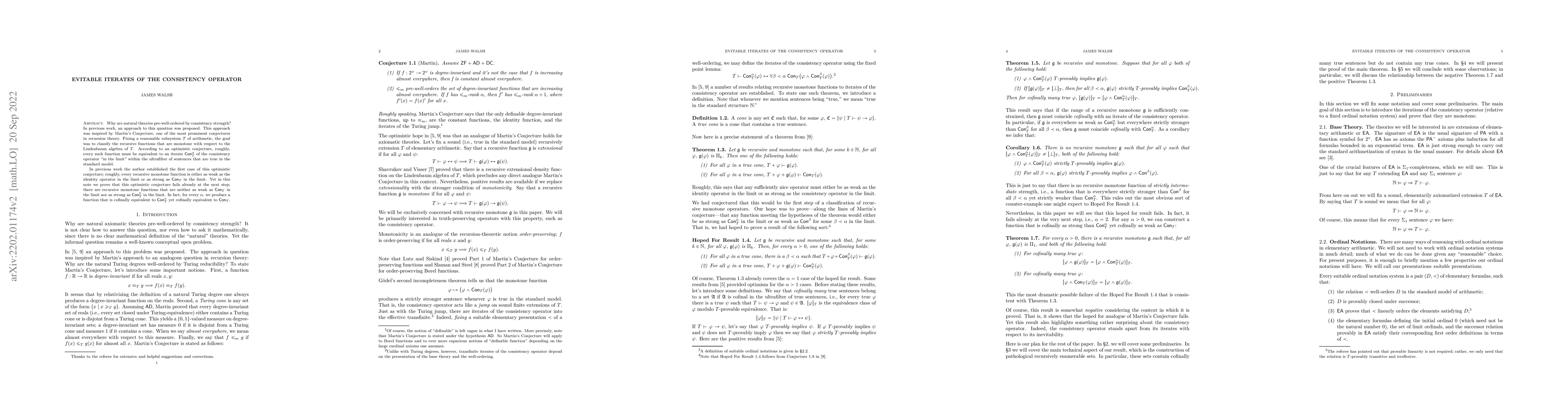 Thumbnail for Evitable iterates of the consistency operator