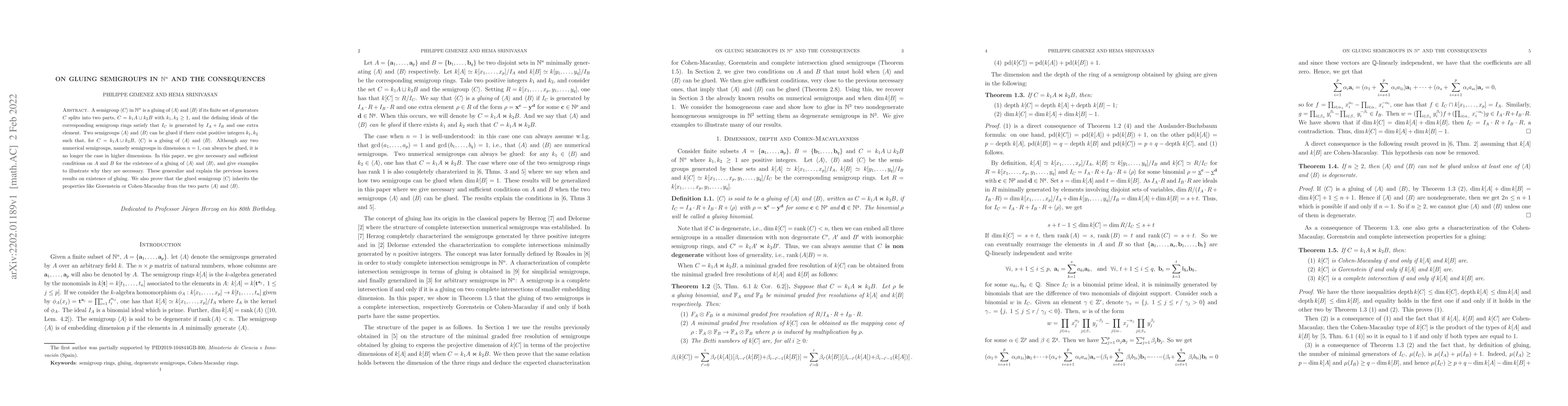 Thumbnail for On gluing semigroups in $\mathbb{N}^n$ and the consequences