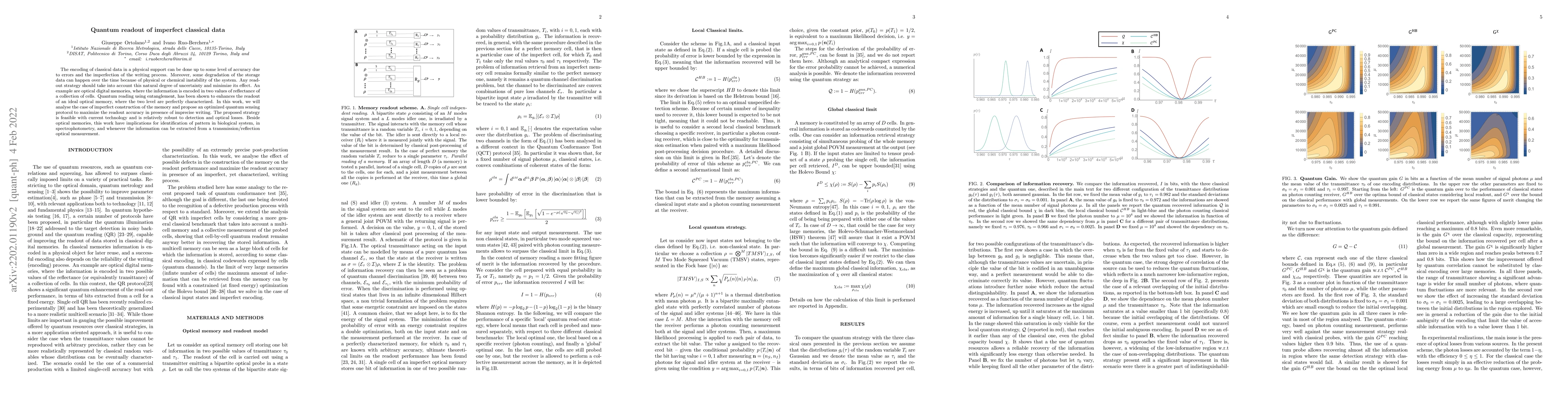 Thumbnail for Quantum readout of imperfect classical data