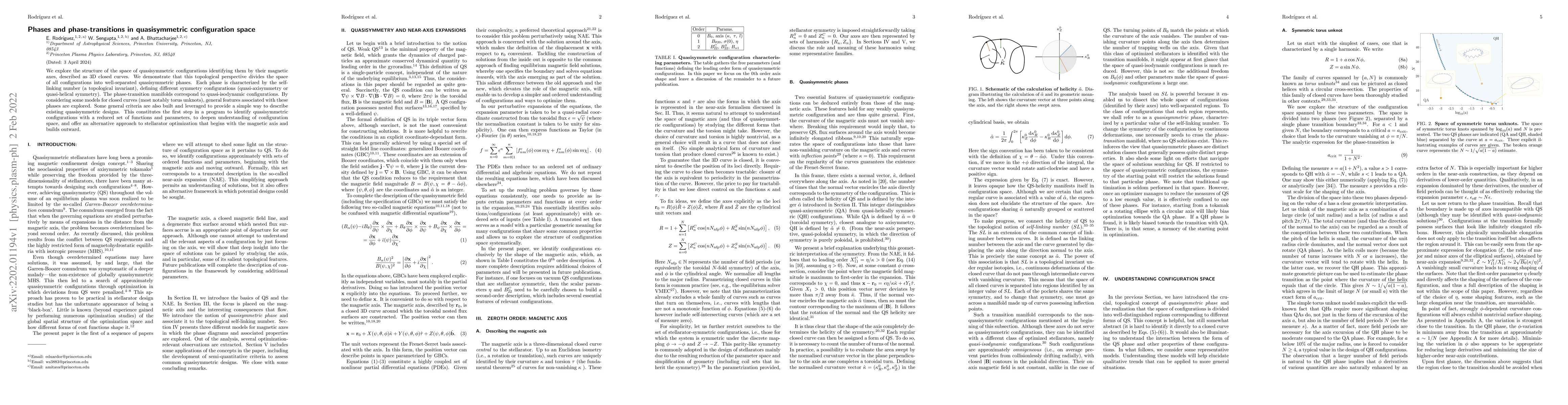 Thumbnail for Phases and phase-transitions in quasisymmetric configuration space