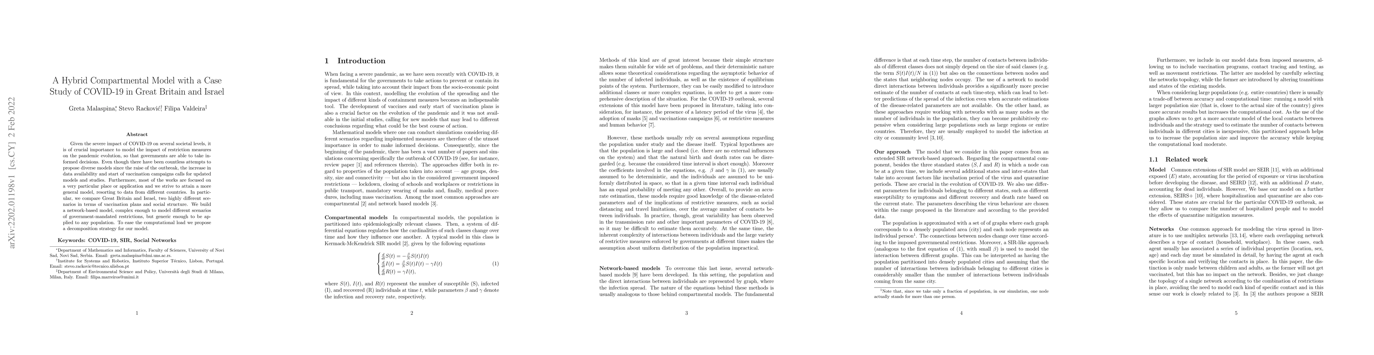 Thumbnail for A Hybrid Compartmental Model with a Case Study of COVID-19 in Great
  Britain and Israel