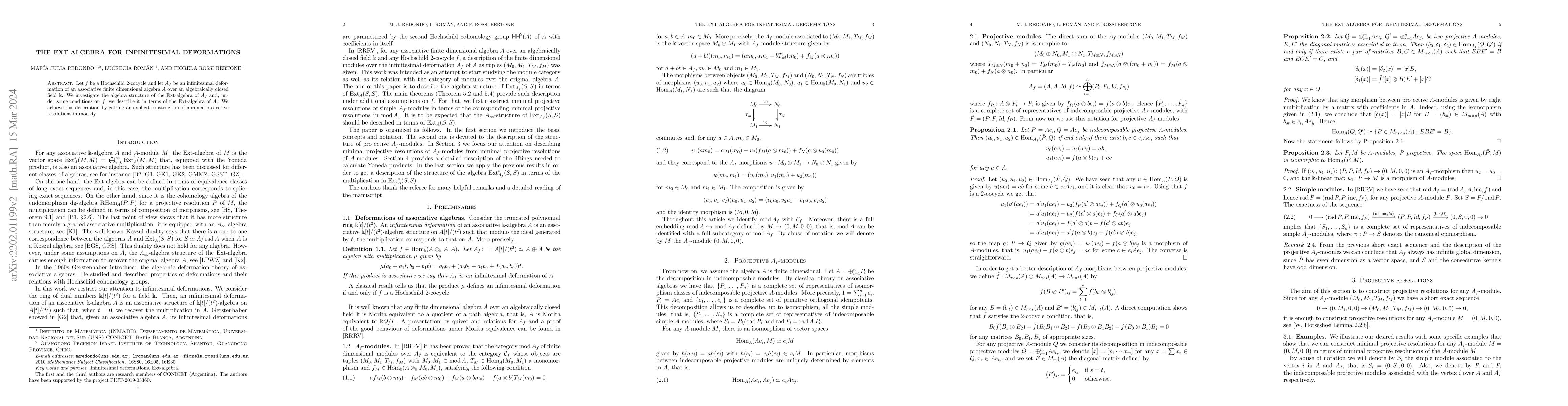 Thumbnail for The Ext-algebra for infinitesimal deformations