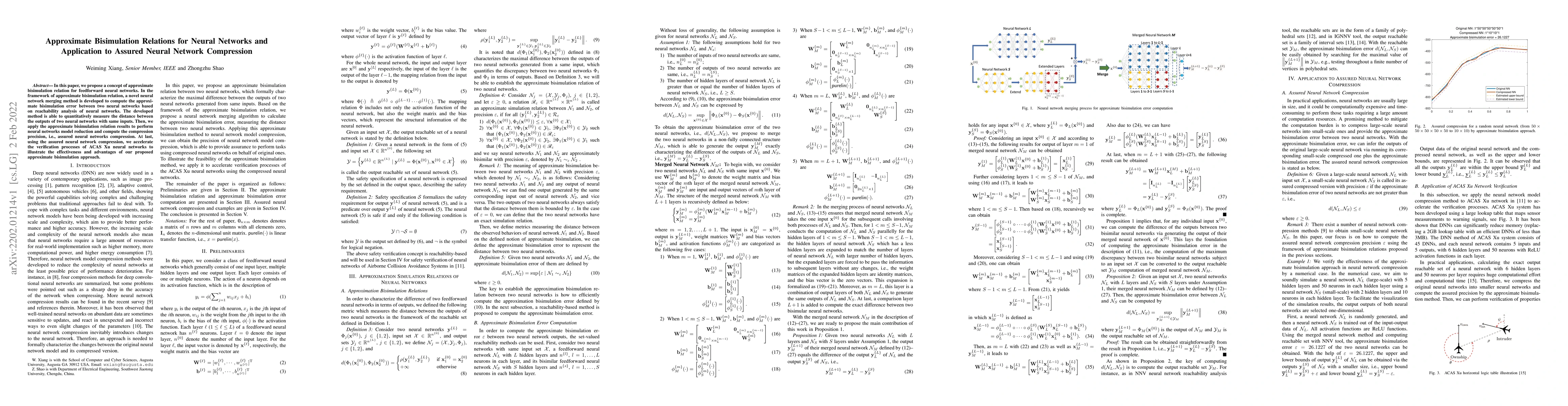Thumbnail for Approximate Bisimulation Relations for Neural Networks and Application
  to Assured Neural Network Compression