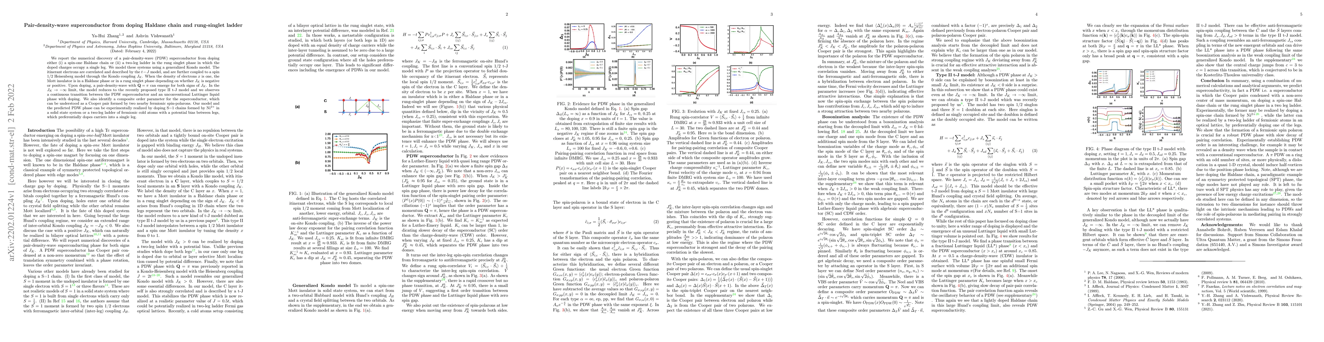 Thumbnail for Pair-density-wave superconductor from doping Haldane chain and
  rung-singlet ladder