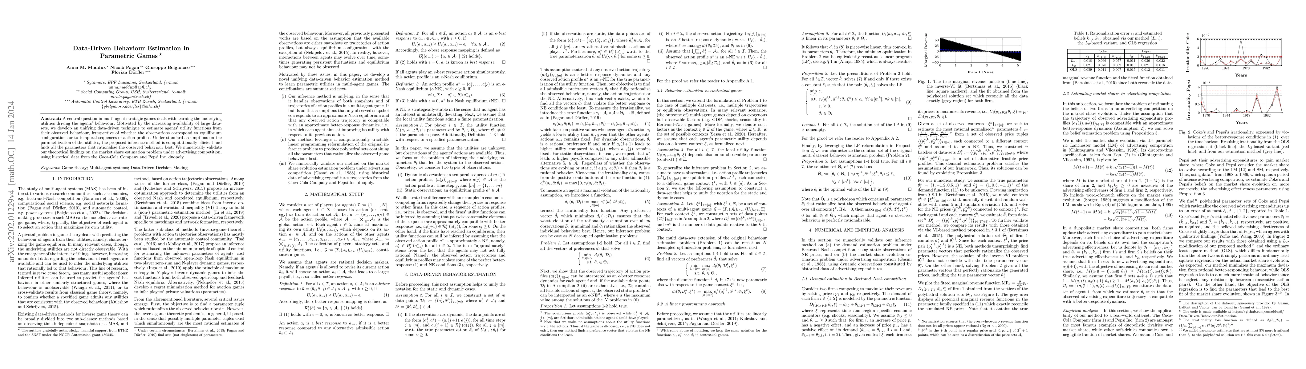 Thumbnail for Data-Driven Behaviour Estimation in Parametric Games