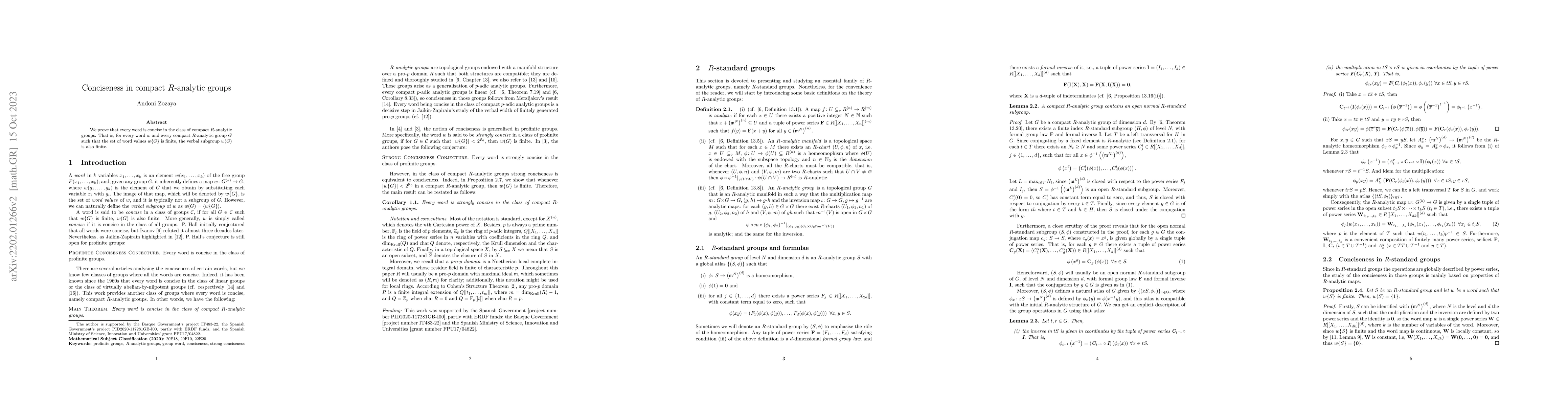 Thumbnail for Conciseness of compact $R$-analytic groups