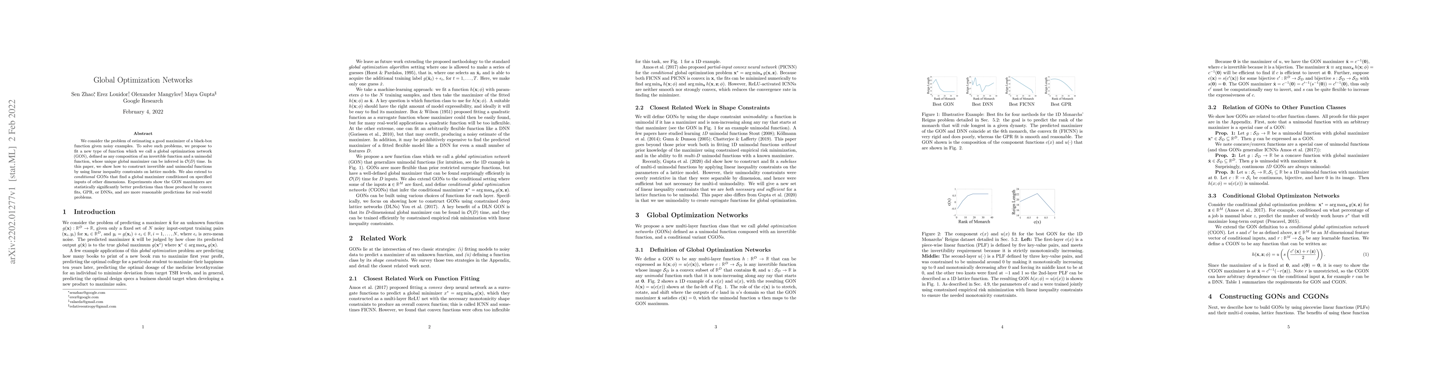 Thumbnail for Global Optimization Networks