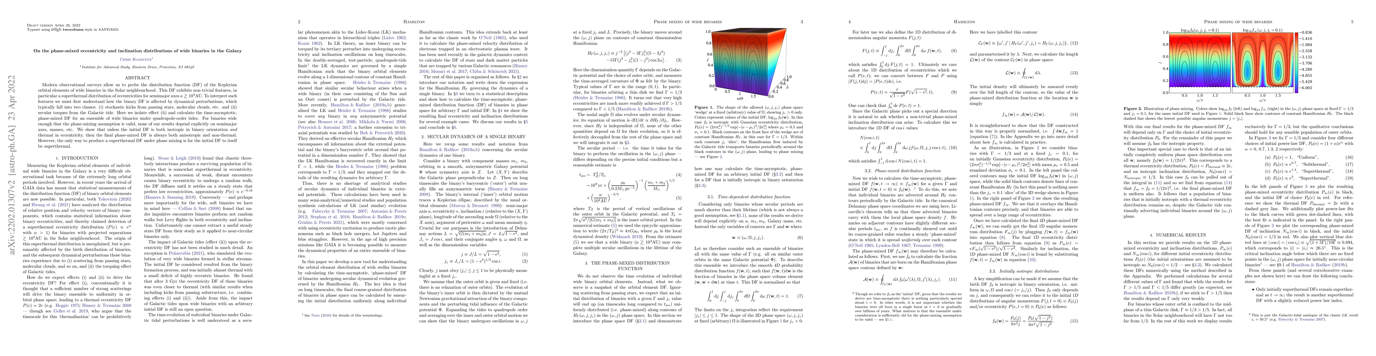 Thumbnail for On the phase-mixed eccentricity and inclination distributions of wide
  binaries in the Galaxy