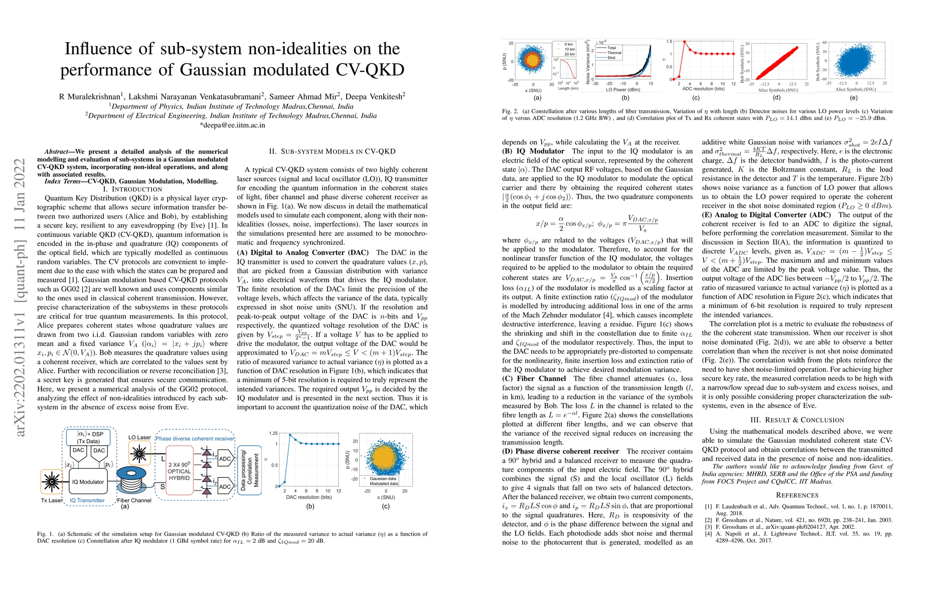 Thumbnail for Influence of sub-system non-idealities on the performance of Gaussian
  modulated CV-QKD