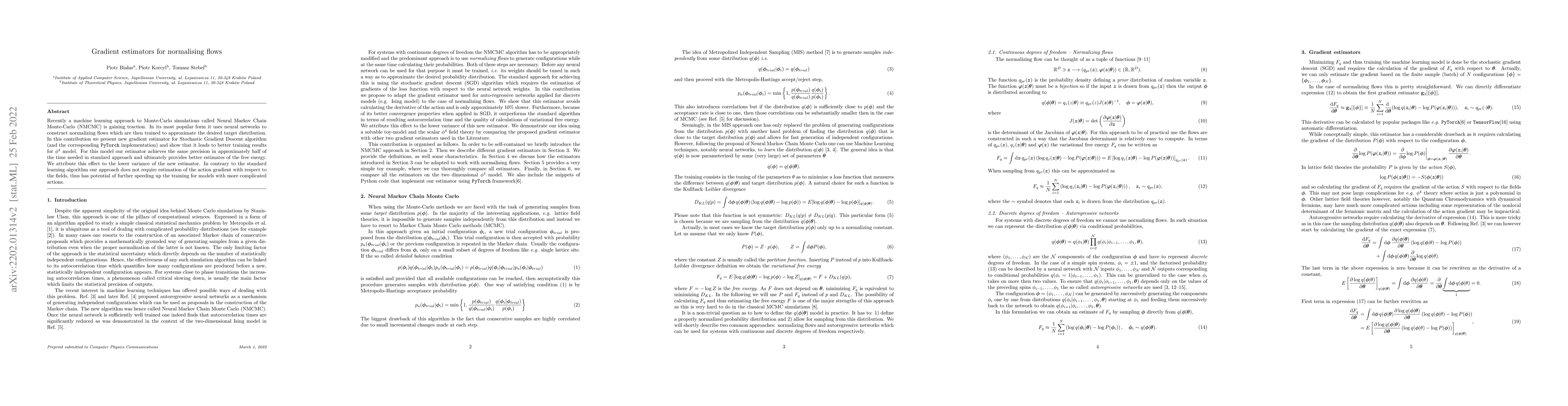 Thumbnail for Gradient estimators for normalising flows