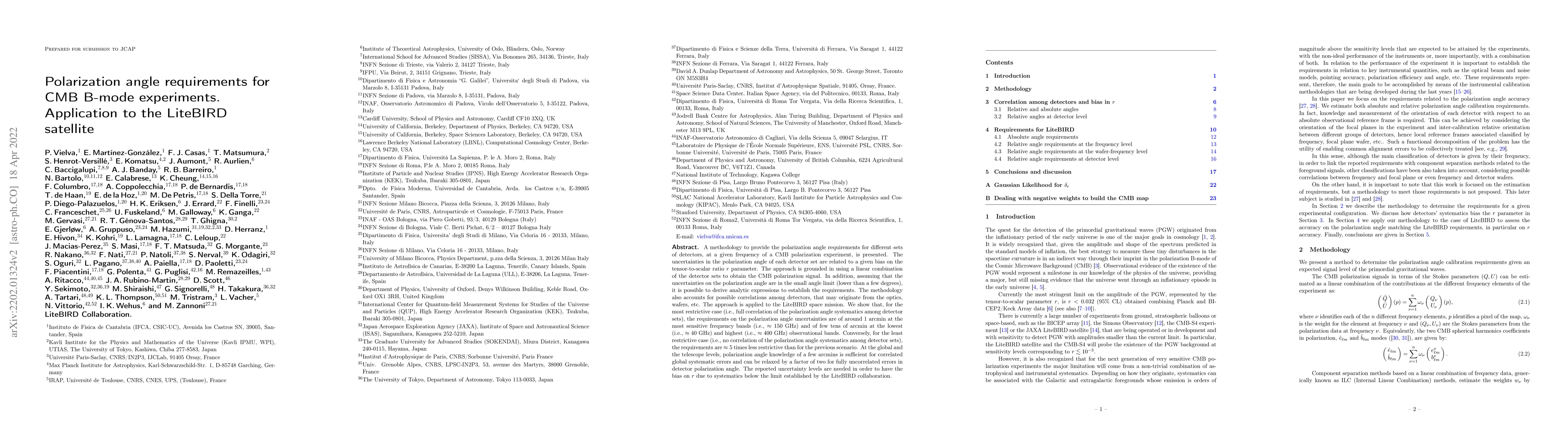 Thumbnail for Polarization angle requirements for CMB B-mode experiments. Application
  to the LiteBIRD satellite