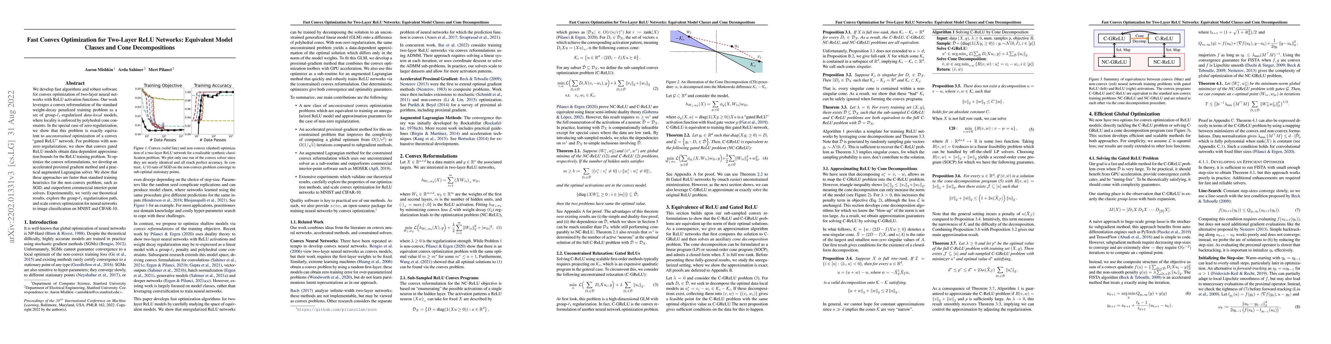 Thumbnail for Fast Convex Optimization for Two-Layer ReLU Networks: Equivalent Model
  Classes and Cone Decompositions