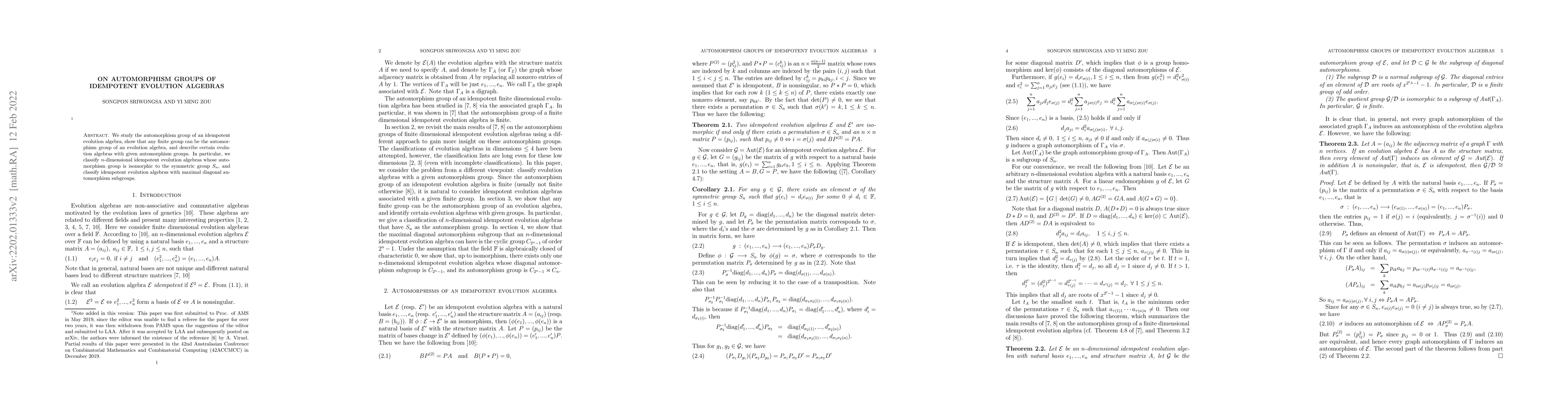 Thumbnail for On Automorphism Groups of Idempotent Evolution Algebras