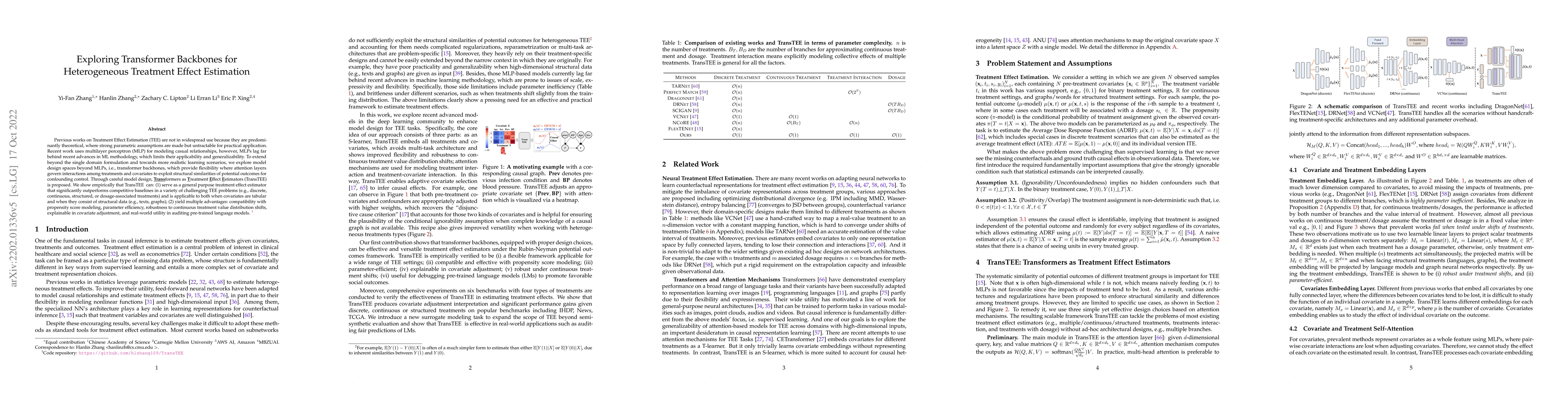 Thumbnail for Exploring Transformer Backbones for Heterogeneous Treatment Effect
  Estimation