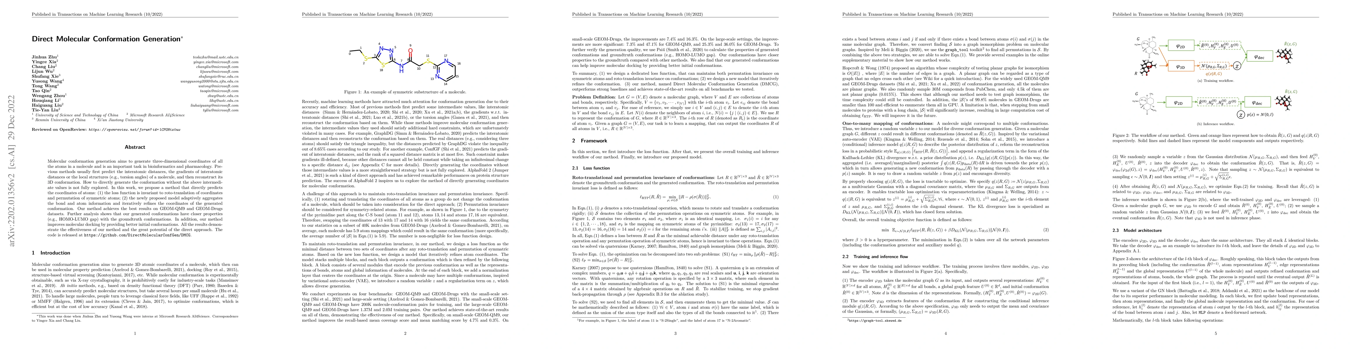 Thumbnail for Direct Molecular Conformation Generation