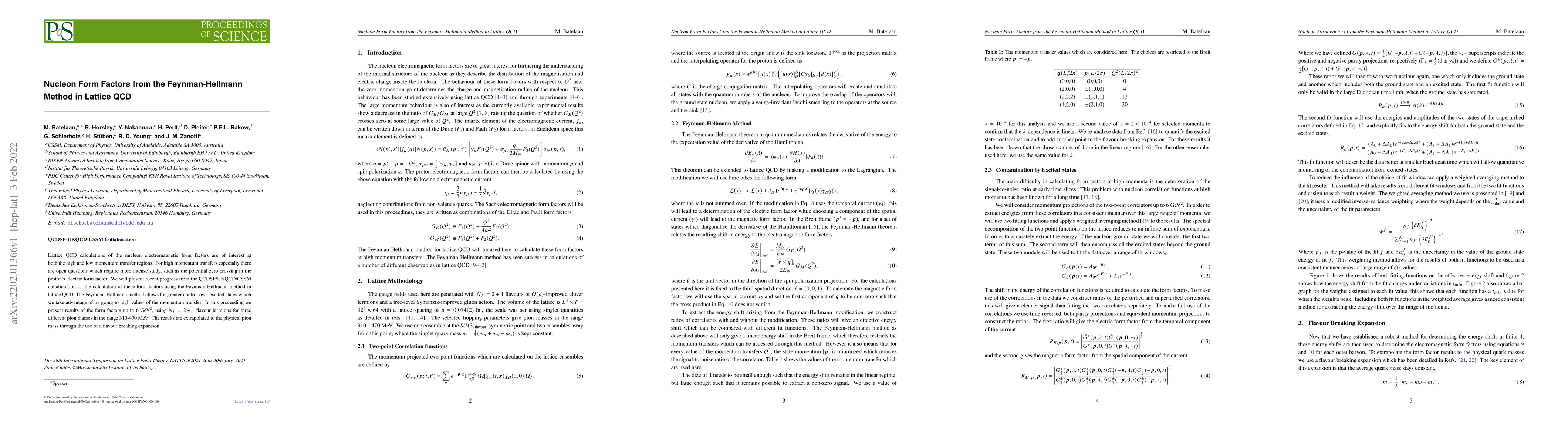 Thumbnail for Nucleon Form Factors from the Feynman-Hellmann Method in Lattice QCD