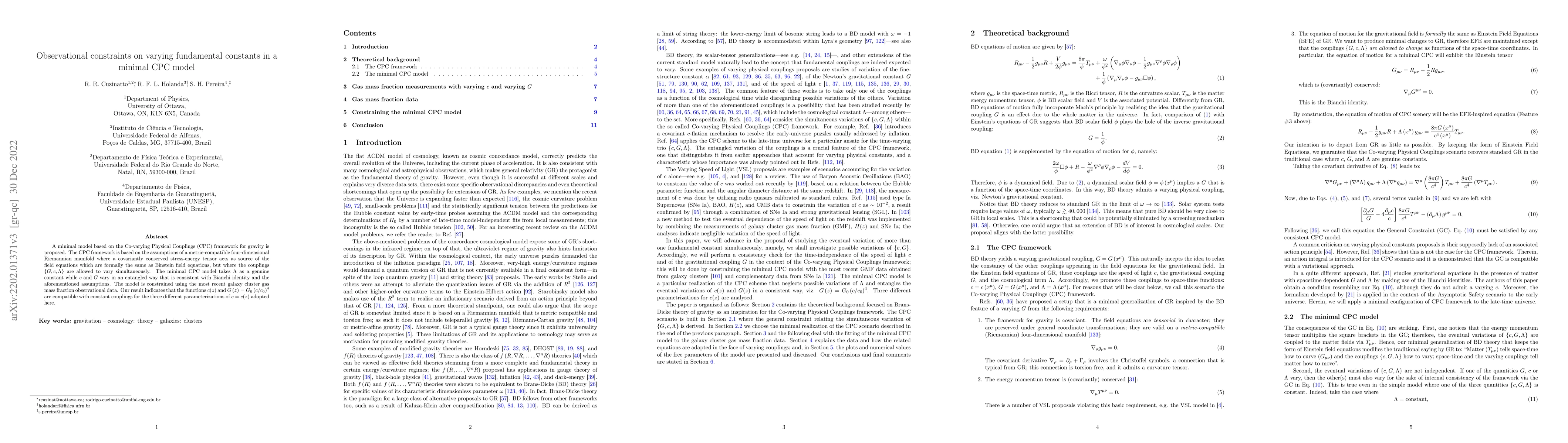 Thumbnail for Observational constraints on varying fundamental constants in a minimal
  CPC model