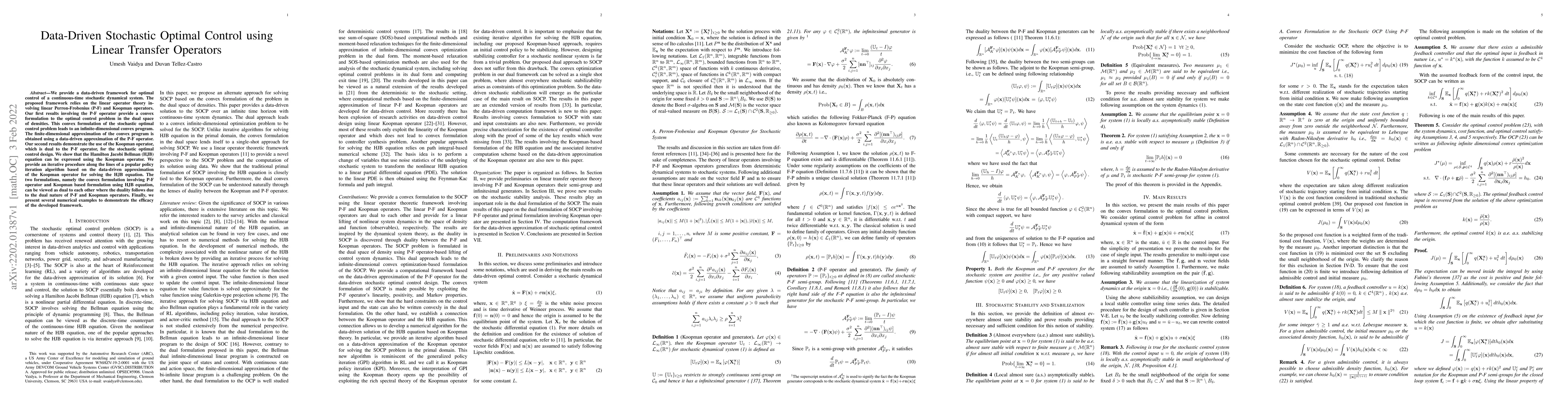 Thumbnail for Data-Driven Stochastic Optimal Control using Linear Transfer Operators