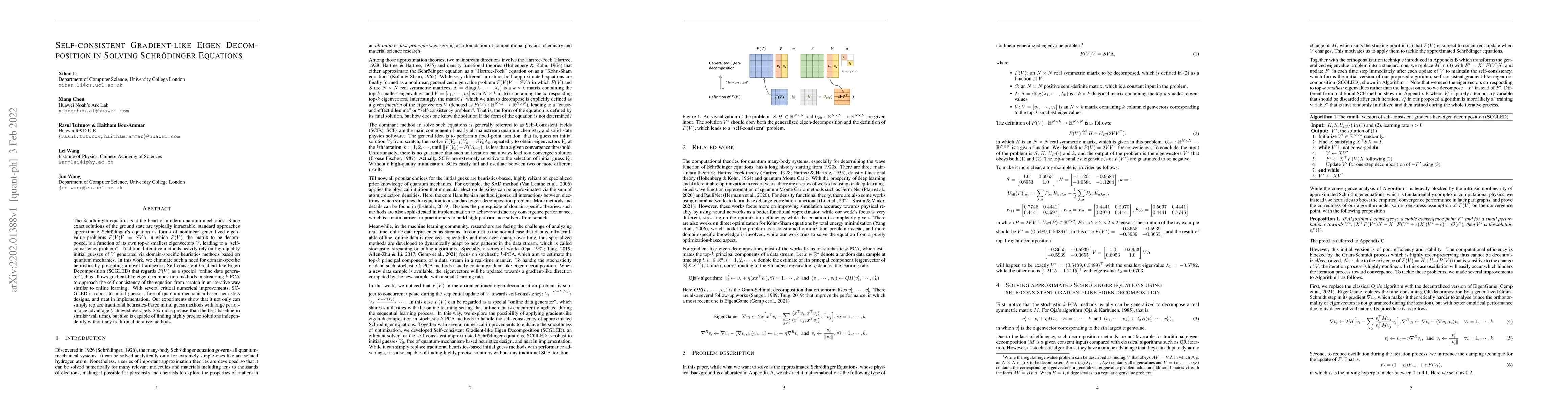 Thumbnail for Self-consistent Gradient-like Eigen Decomposition in Solving
  Schr\"odinger Equations