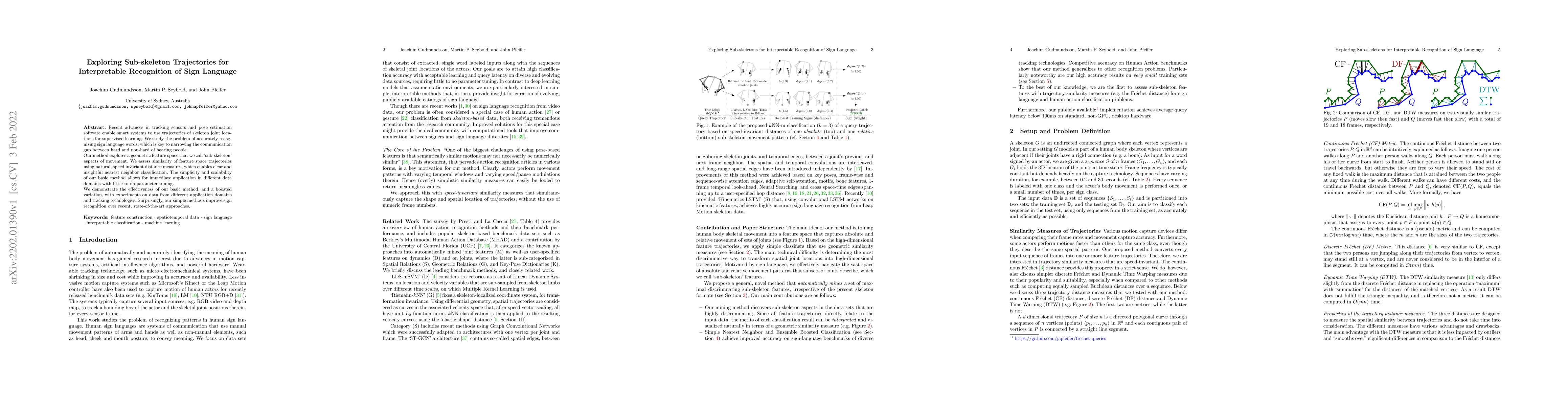 Thumbnail for Exploring Sub-skeleton Trajectories for Interpretable Recognition of
  Sign Language