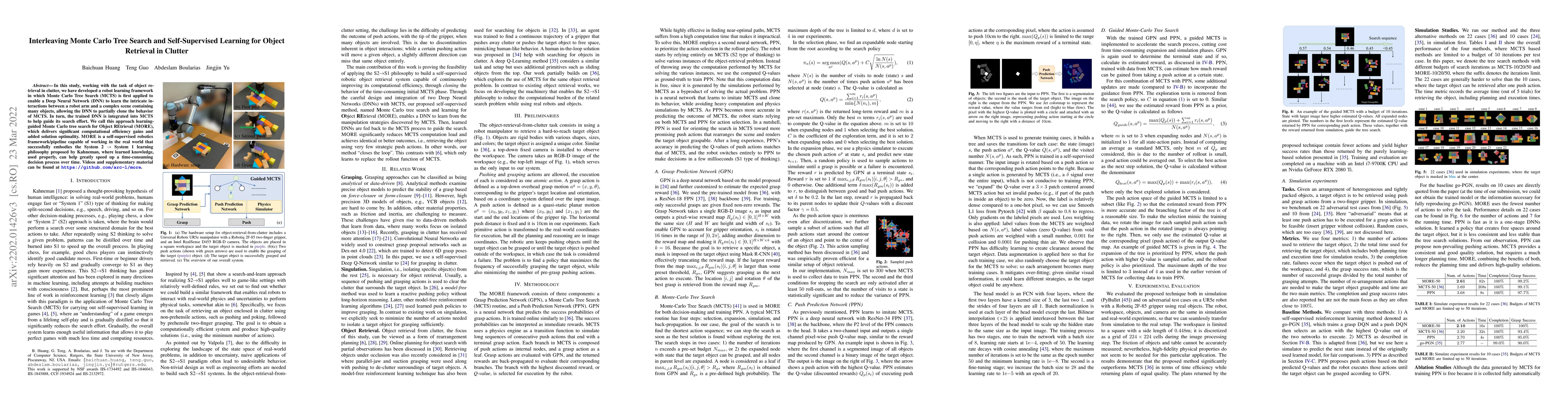 Thumbnail for Interleaving Monte Carlo Tree Search and Self-Supervised Learning for
  Object Retrieval in Clutter
