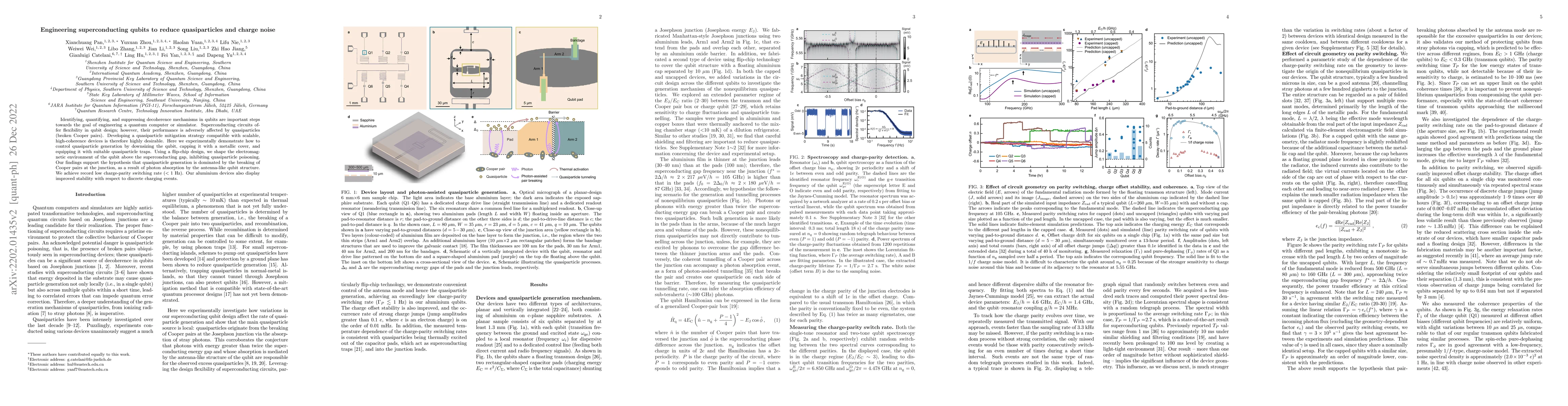 Thumbnail for Engineering superconducting qubits to reduce quasiparticles and charge
  noise