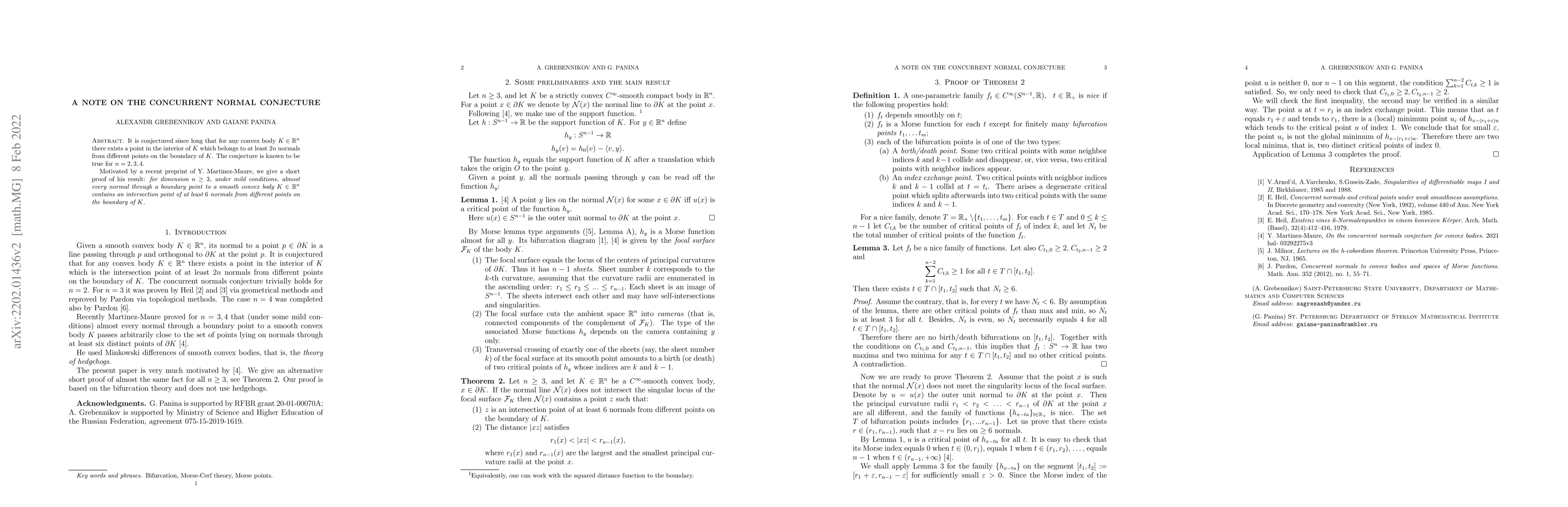 Thumbnail for A note on the concurrent normal conjecture