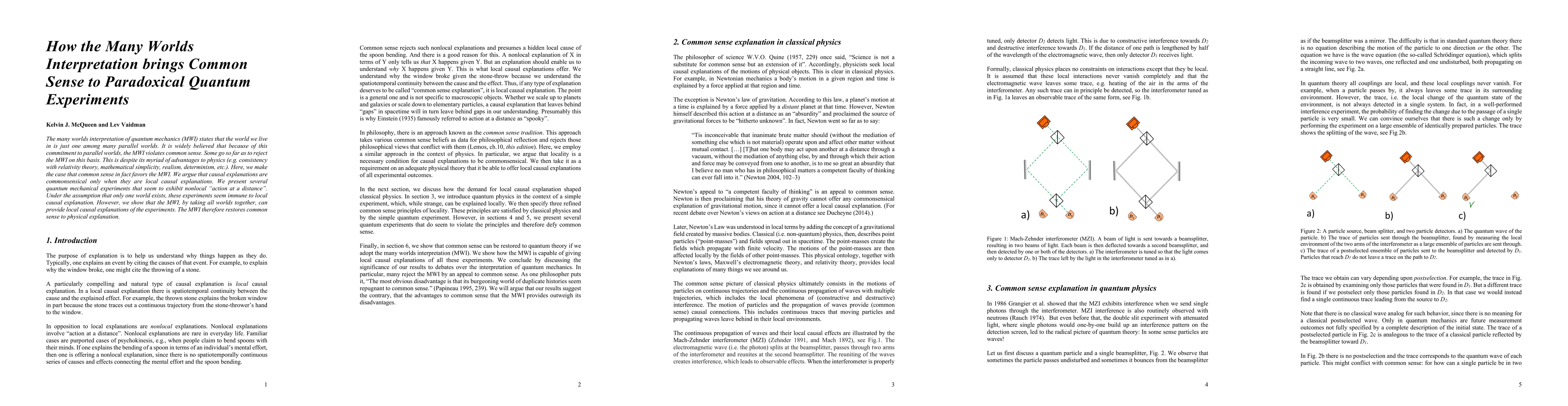 Thumbnail for How the Many Worlds Interpretation brings Common Sense to Paradoxical
  Quantum Experiments