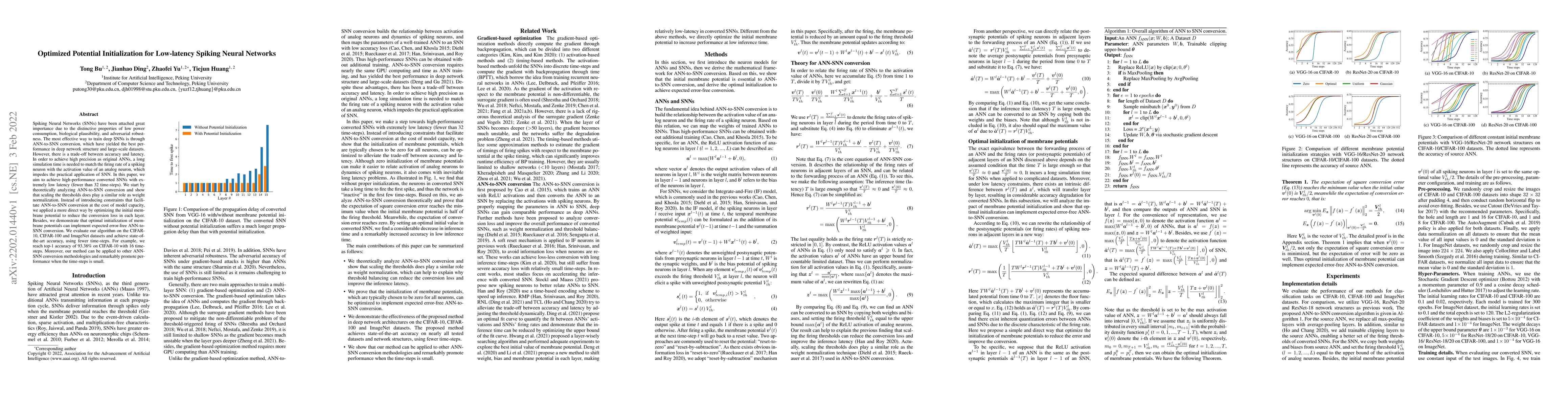Thumbnail for Optimized Potential Initialization for Low-latency Spiking Neural
  Networks