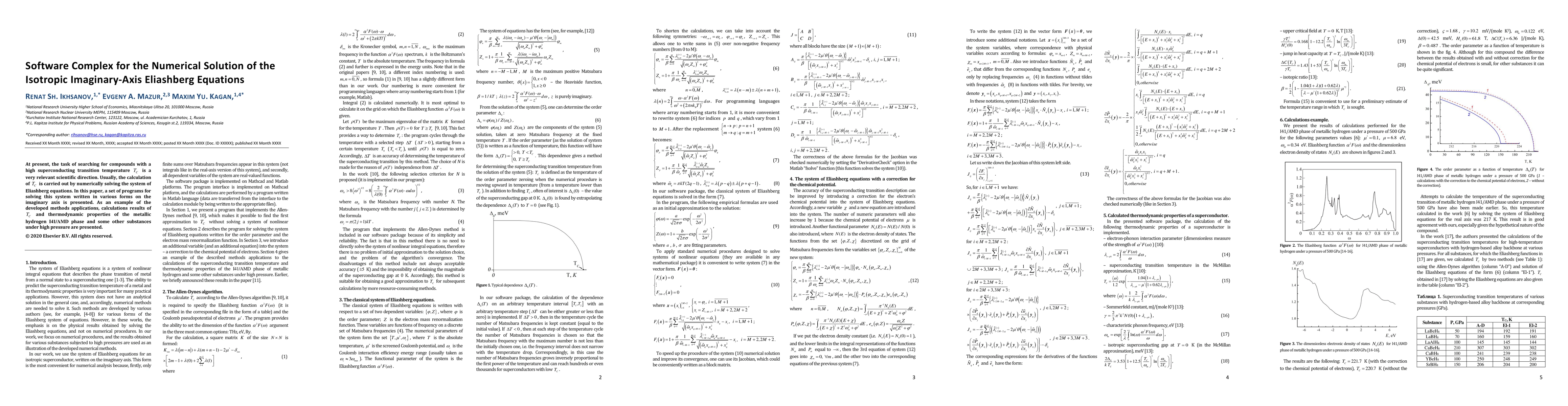 Thumbnail for Software Complex for the Numerical Solution of the Isotropic
  Imaginary-Axis Eliashberg Equations