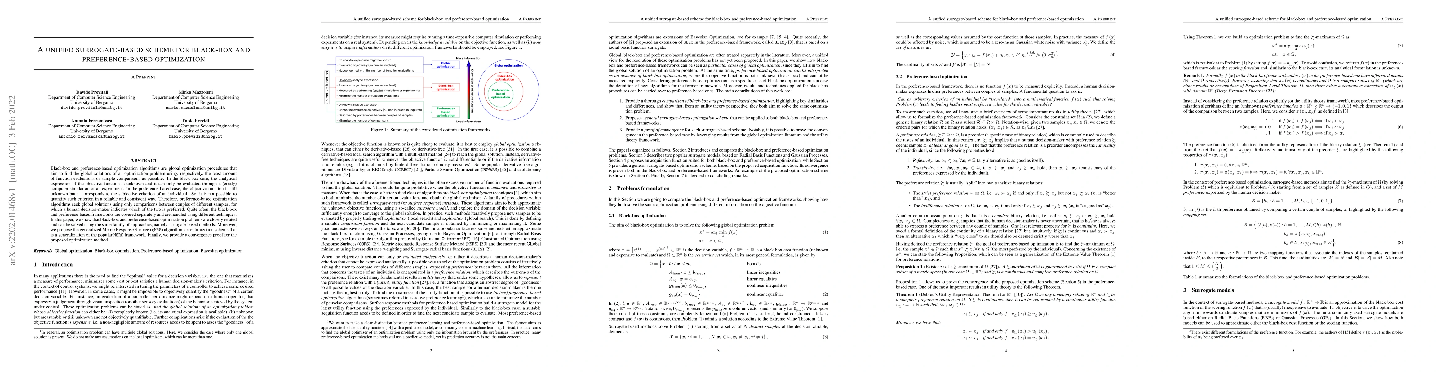 Thumbnail for A unified surrogate-based scheme for black-box and preference-based
  optimization