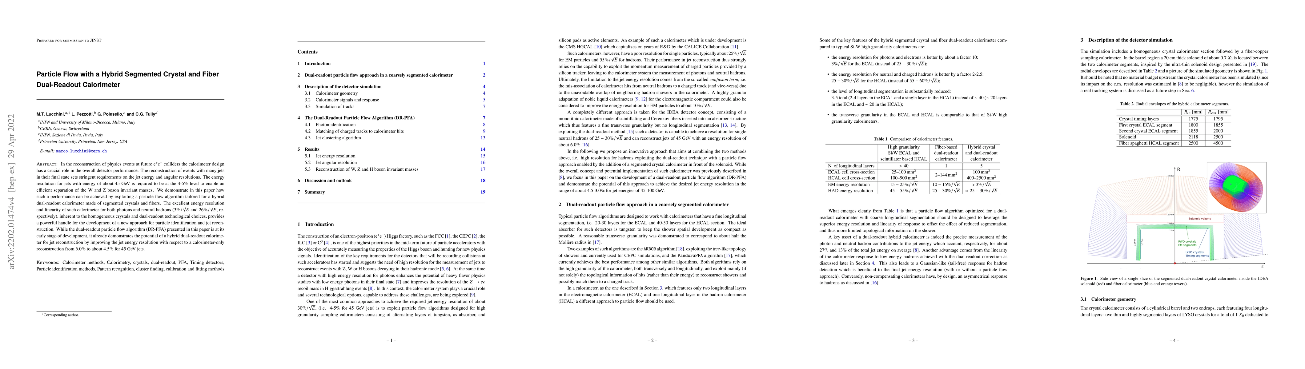 Thumbnail for Particle Flow with a Hybrid Segmented Crystal and Fiber Dual-Readout
  Calorimeter