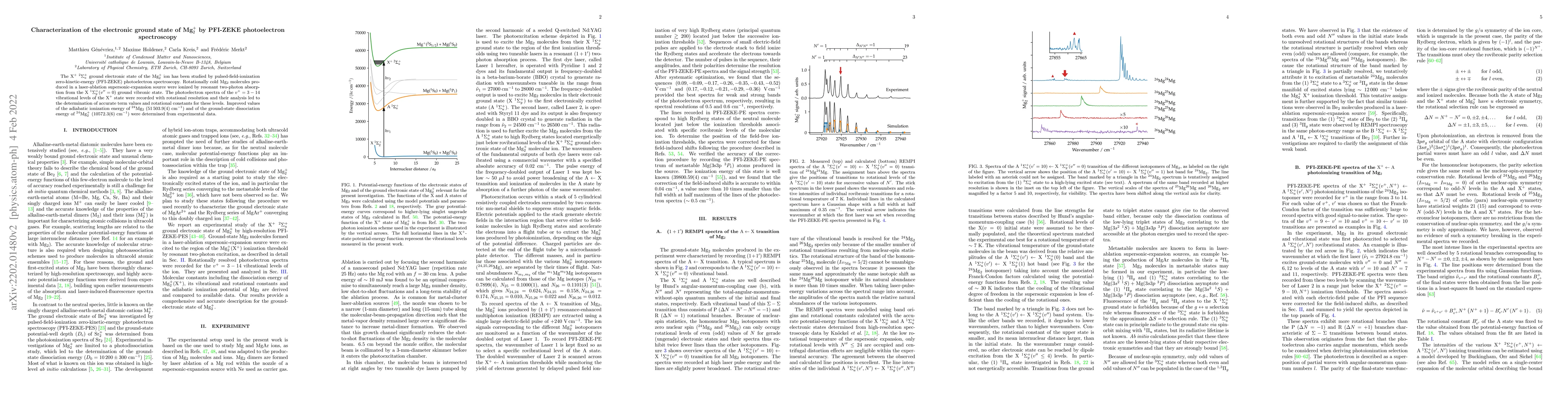 Thumbnail for Characterization of the electronic ground state of Mg$_2^+$ by PFI-ZEKE
  photoelectron spectroscopy