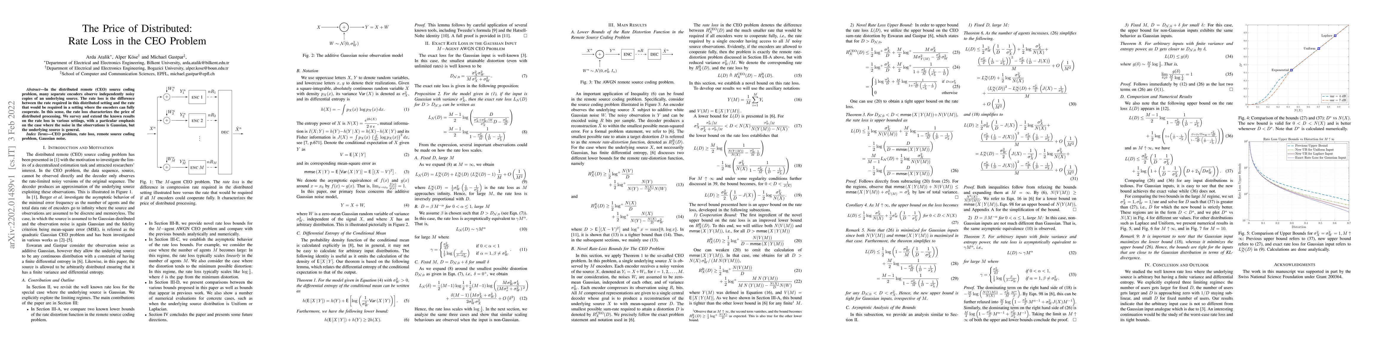 Thumbnail for The Price of Distributed: Rate Loss in the CEO Problem