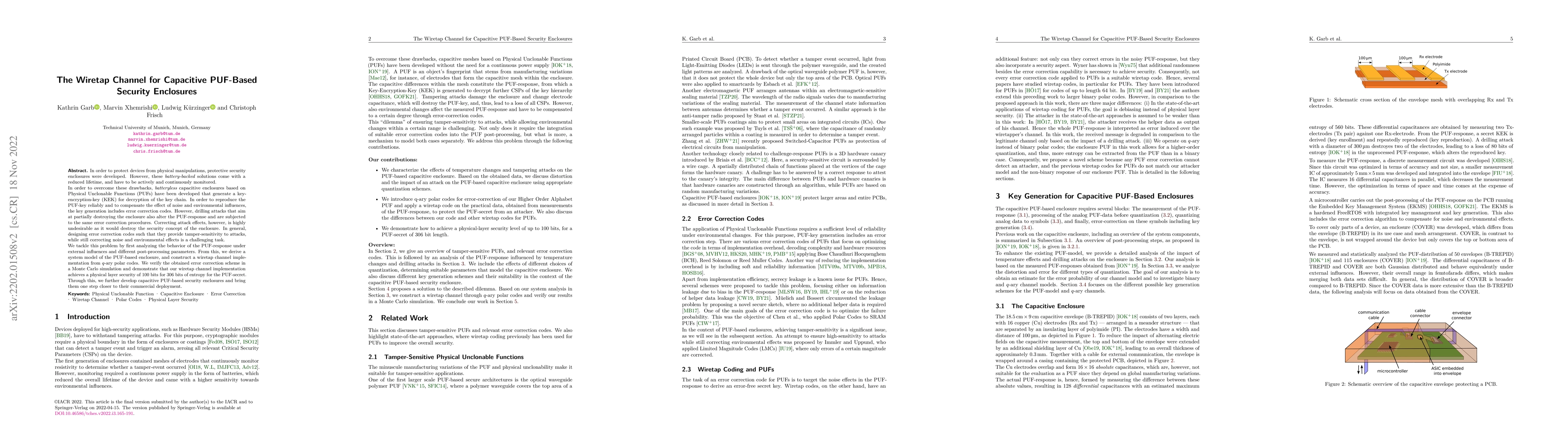 Thumbnail for The Wiretap Channel for Capacitive PUF-Based Security Enclosures