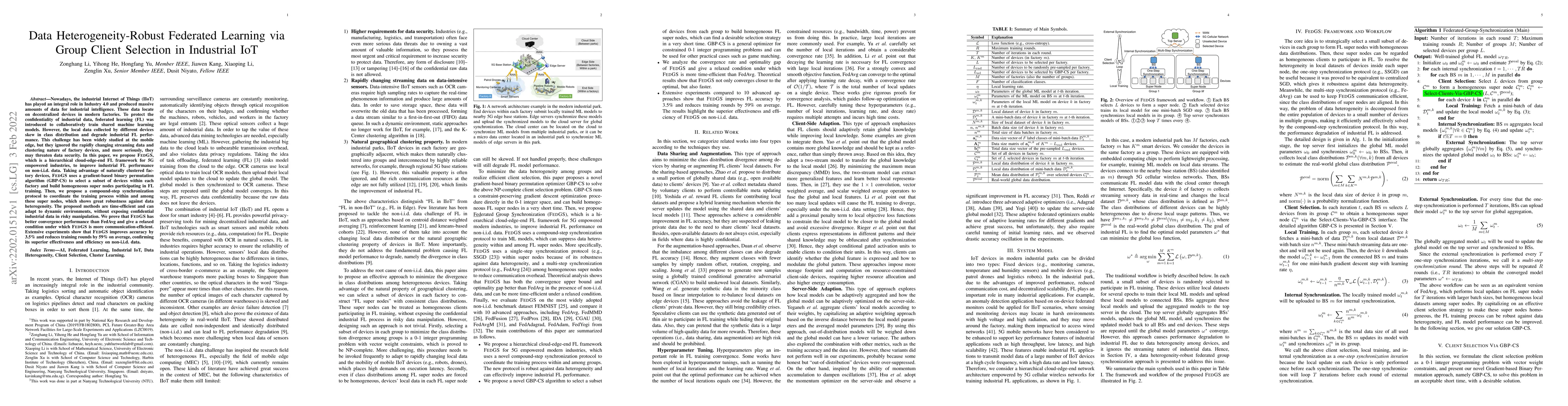 Thumbnail for Data Heterogeneity-Robust Federated Learning via Group Client Selection
  in Industrial IoT
