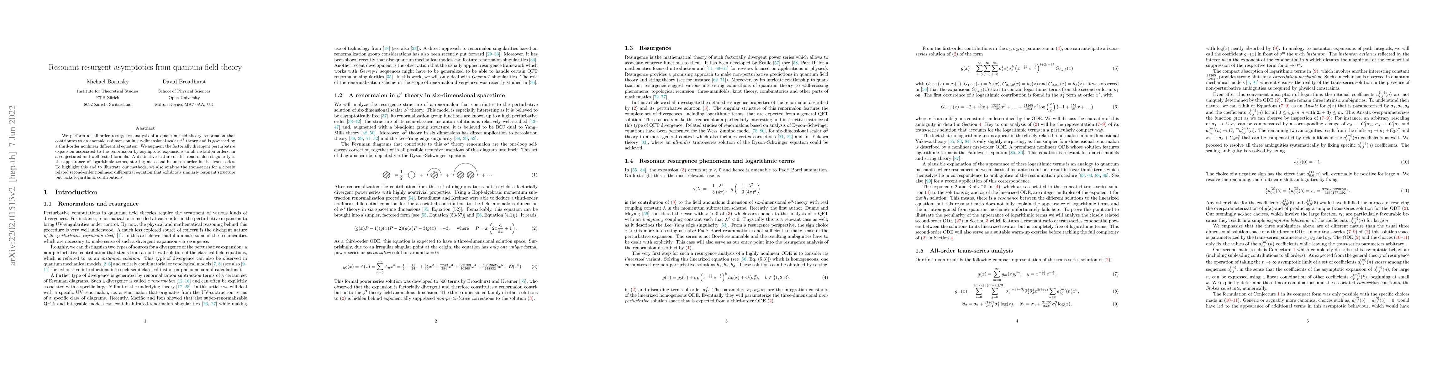 Thumbnail for Resonant resurgent asymptotics from quantum field theory