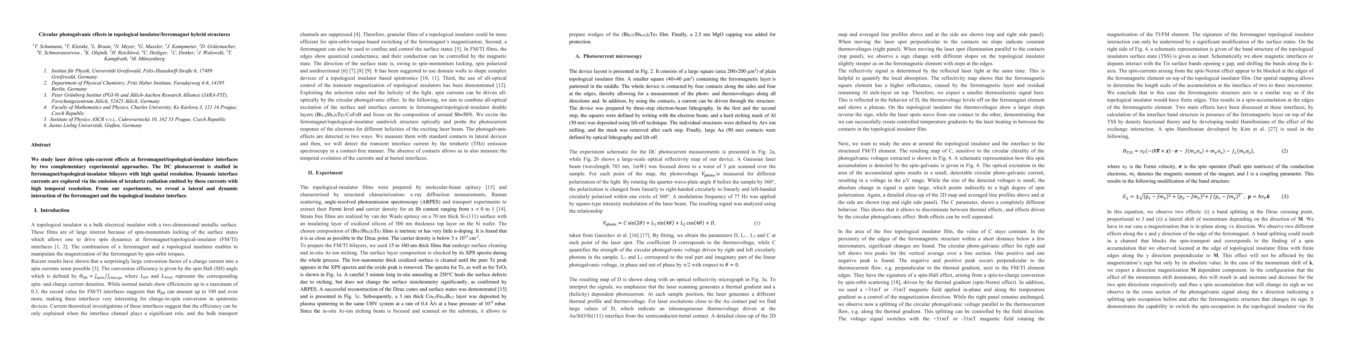Thumbnail for Circular photogalvanic effects in topological insulator/ferromagnet
  hybrid structures