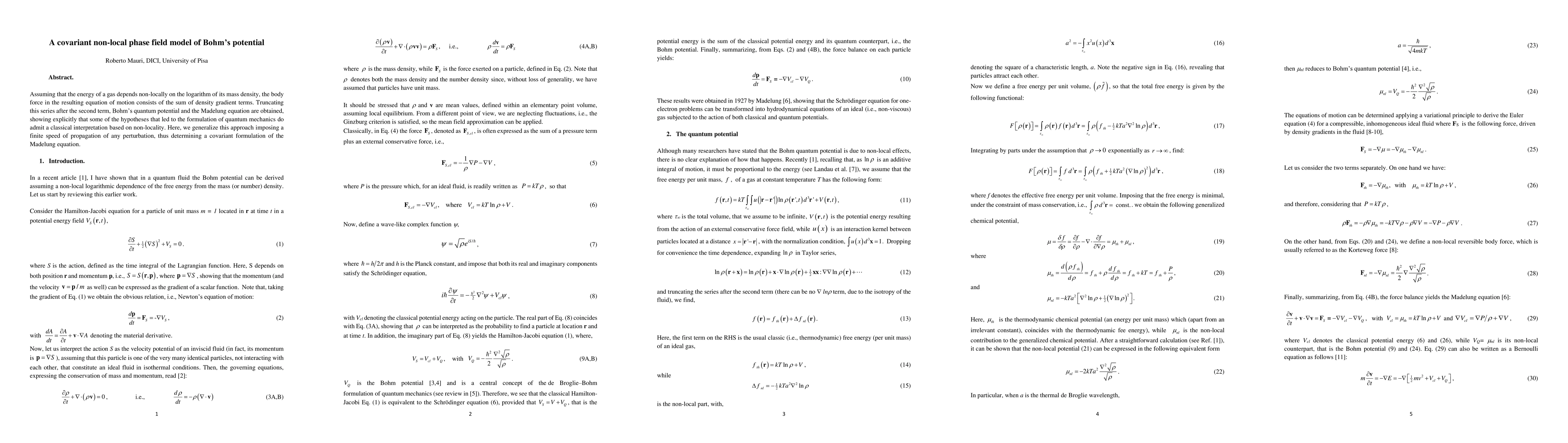 Thumbnail for A covariant non-local phase field model of Bohm's potential