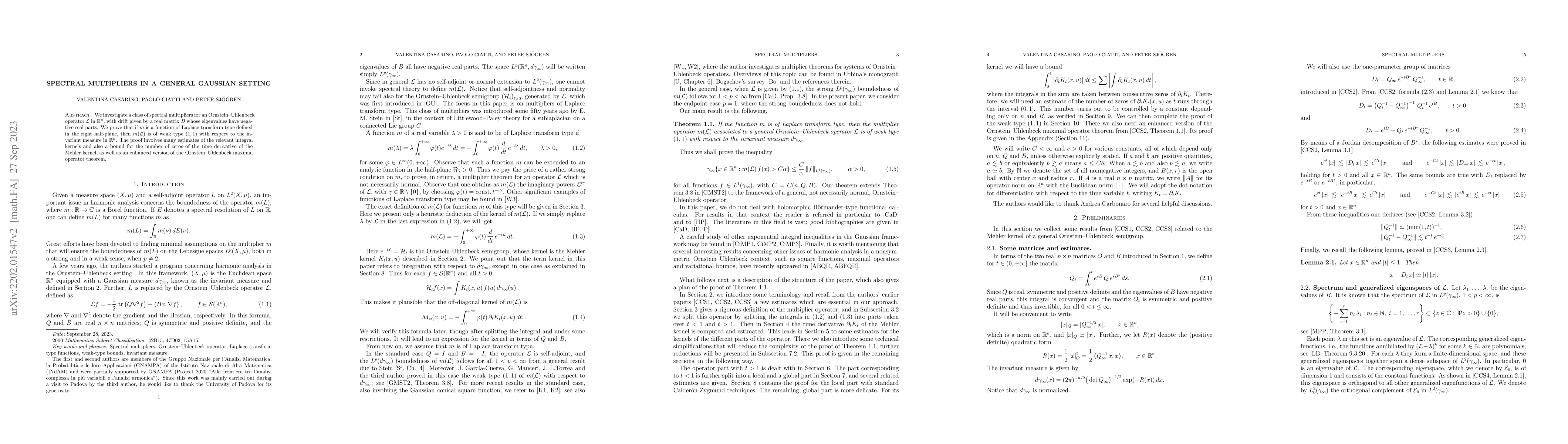 Thumbnail for Spectral multipliers in a general Gaussian setting