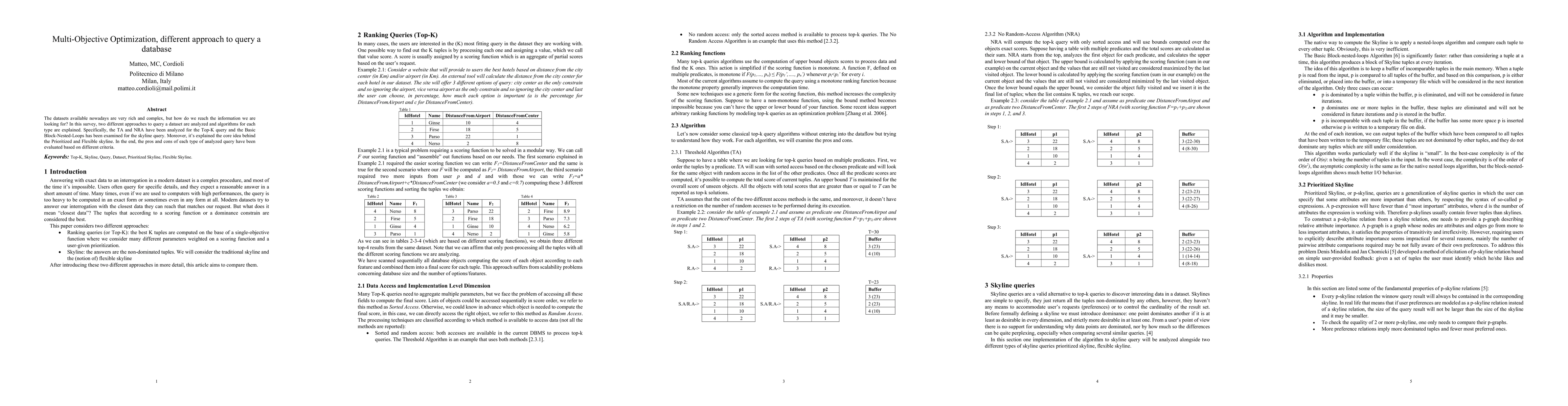 Thumbnail for Multi-Objective Optimization, different approach to query a database
