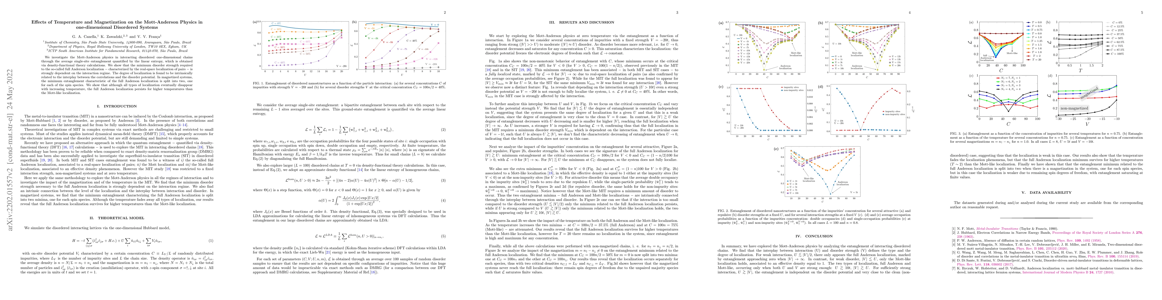 Thumbnail for Effects of Temperature and Magnetization on the Mott-Anderson Physics in
  one-dimensional Disordered Systems