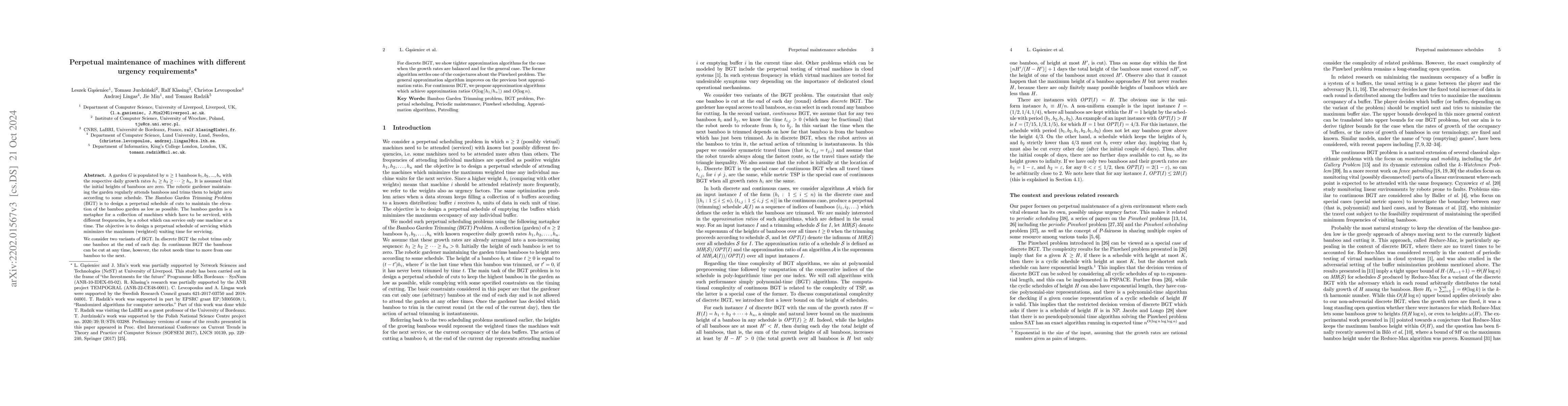 Thumbnail for Perpetual maintenance of machines with different urgency requirements