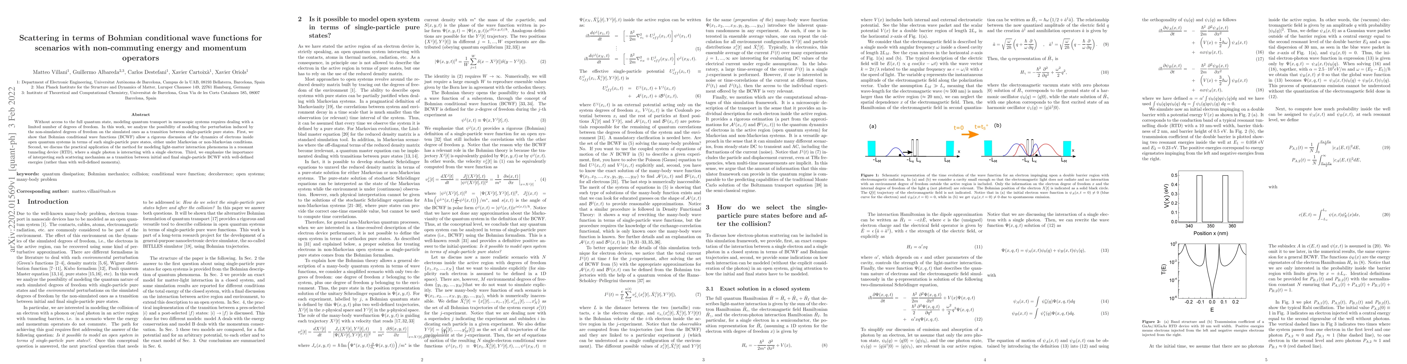 Thumbnail for Scattering in Terms of Bohmian Conditional Wave Functions for Scenarios
  with Non-Commuting Energy and Momentum Operators