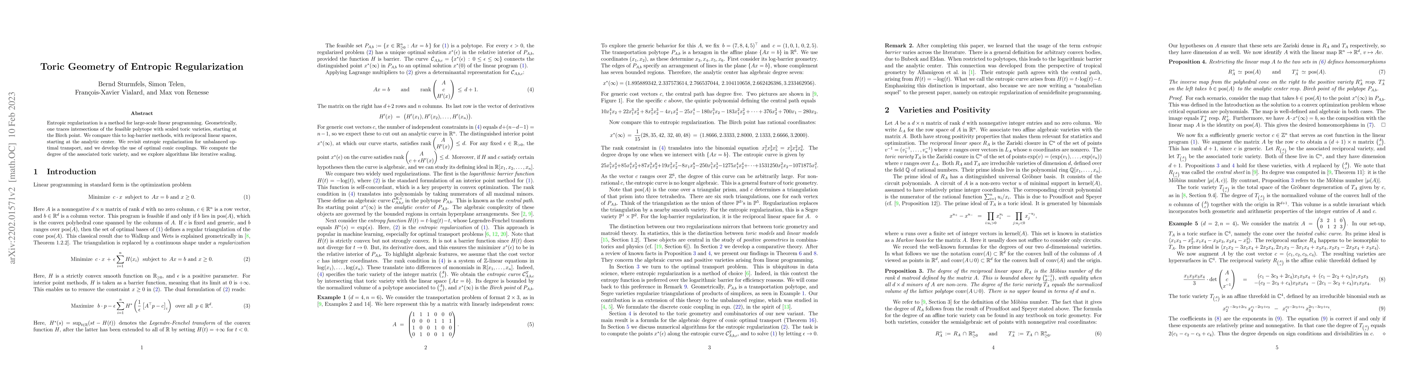 Thumbnail for Toric Geometry of Entropic Regularization