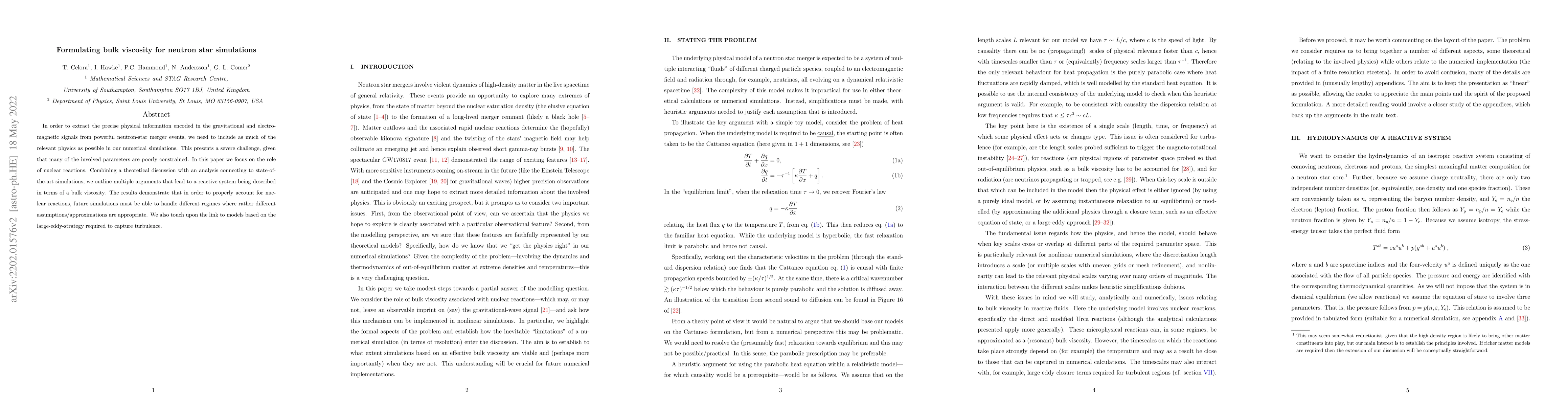 Thumbnail for Formulating bulk viscosity for neutron star simulations