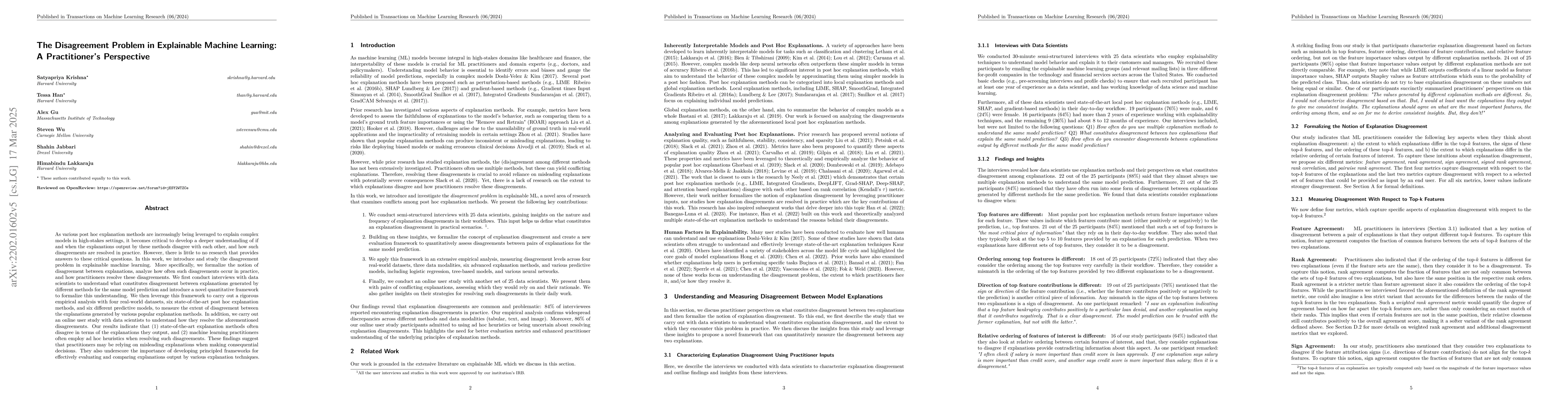 Thumbnail for The Disagreement Problem in Explainable Machine Learning: A
  Practitioner's Perspective