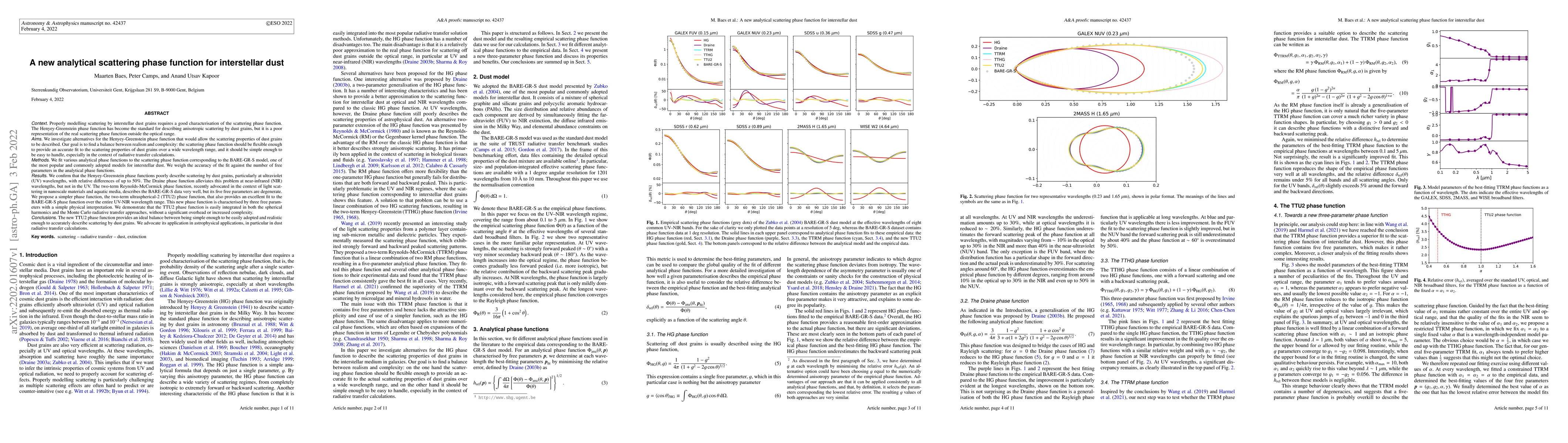 Thumbnail for A new analytical scattering phase function for interstellar dust