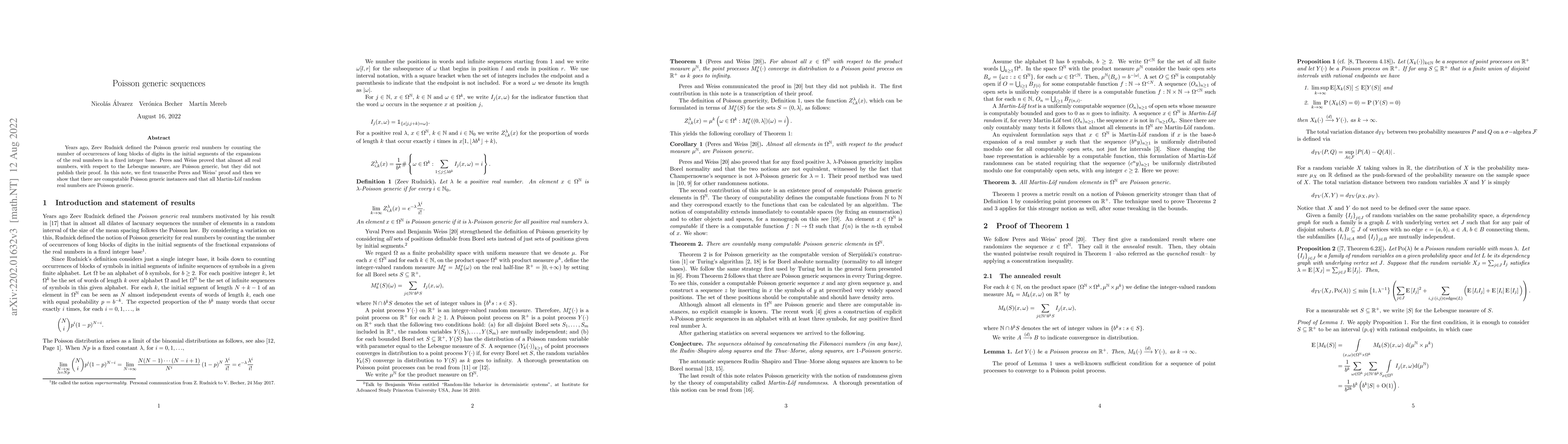 Thumbnail for Poisson generic sequences