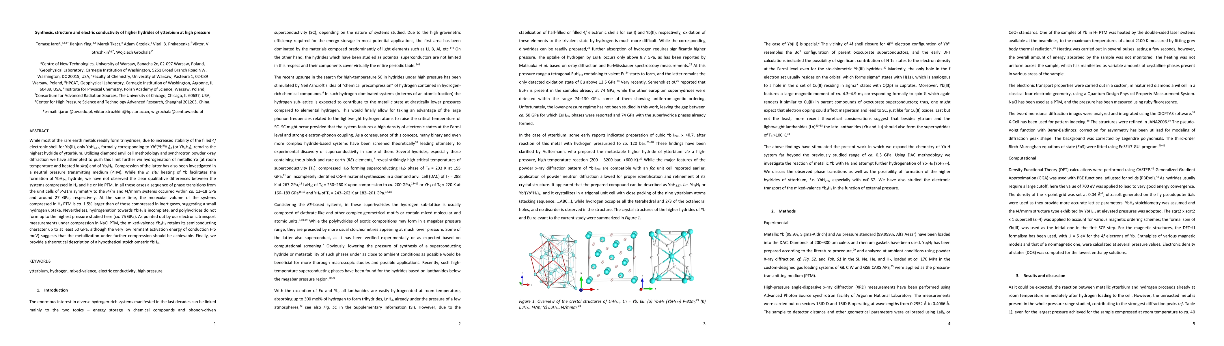 Thumbnail for Synthesis, structure and electric conductivity of higher hydrides of
  ytterbium at high pressure